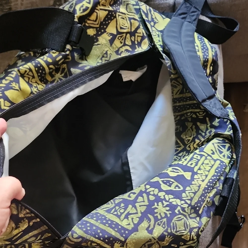 LL Bean Vintage Duffle Bag Southwest Print Large Travel Weekender